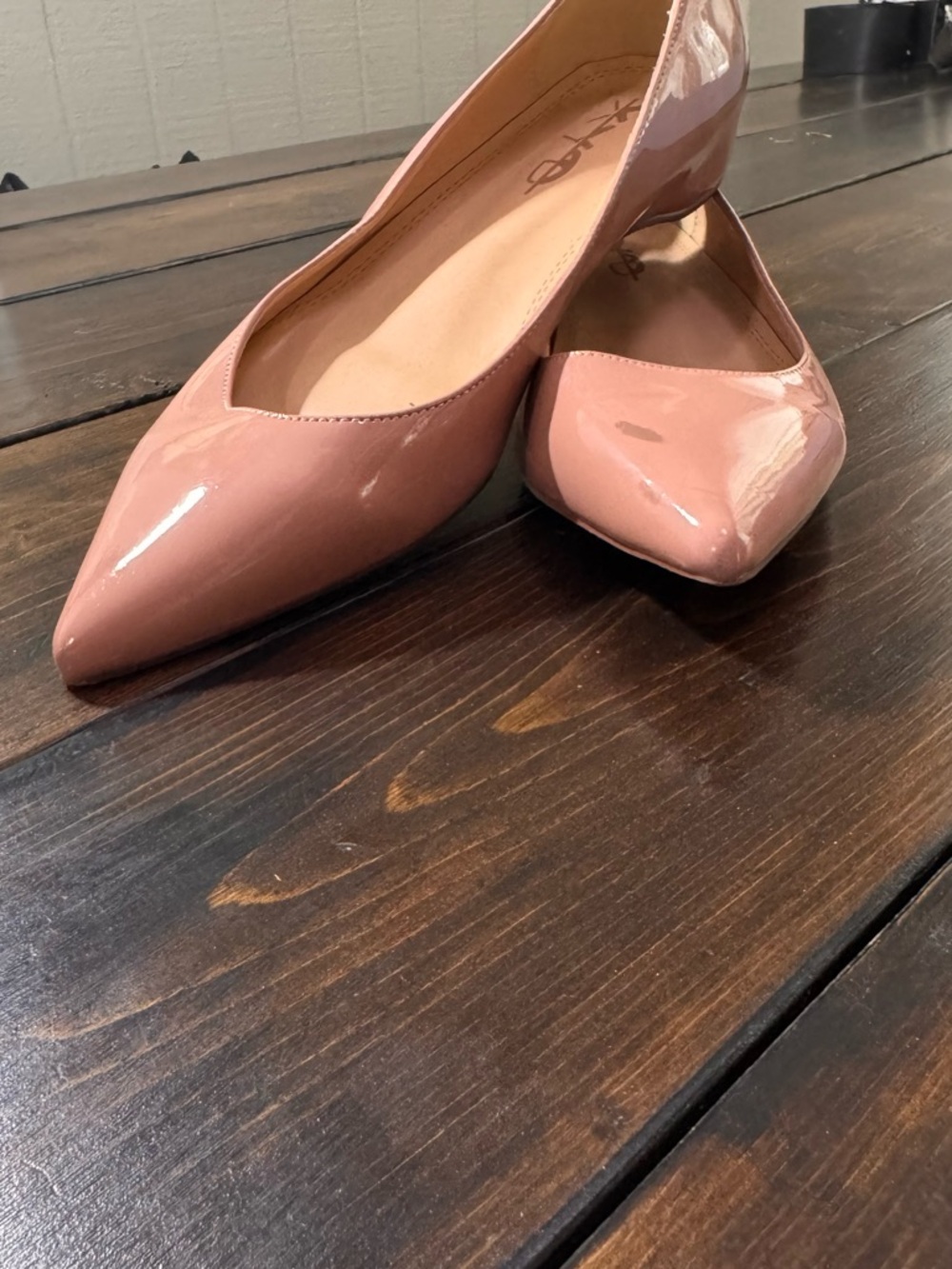 Amazon Patent Pointed-Toe Flats in Dusty Rose 10